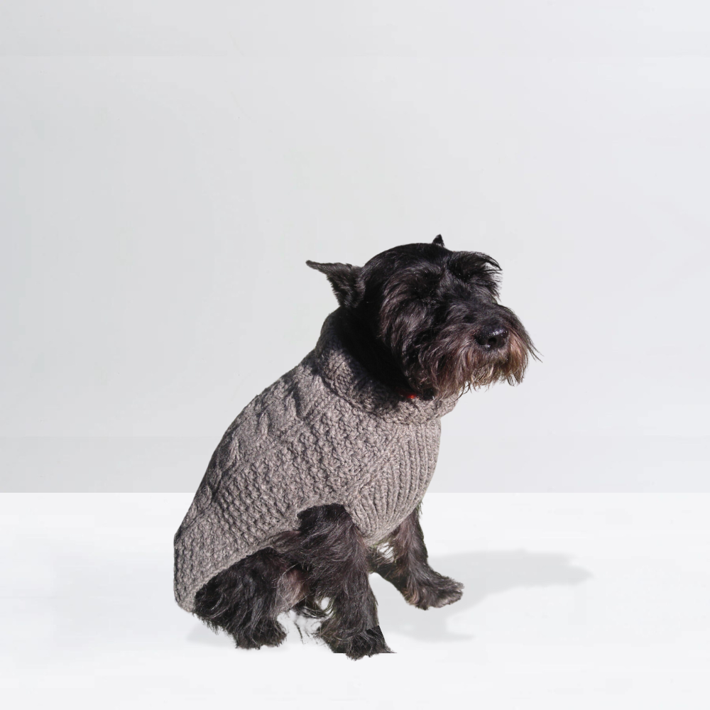 Alpaca Solid Cable Dog Sweater | Options