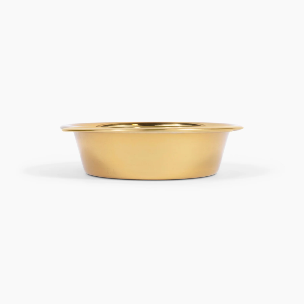 Medium Clear Double Pet Bowl Feeder with Gold Bowls | Options