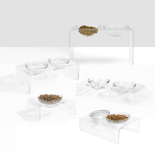 Monogram Slant Glass Bowl Feeder