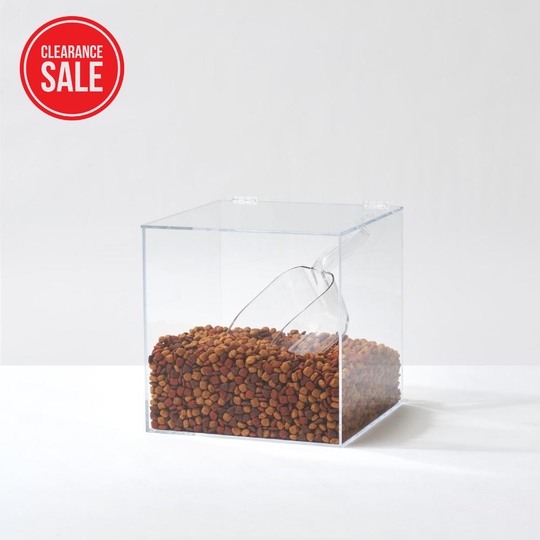 Clear Storage Bin with Lift Up Lid & Scoop