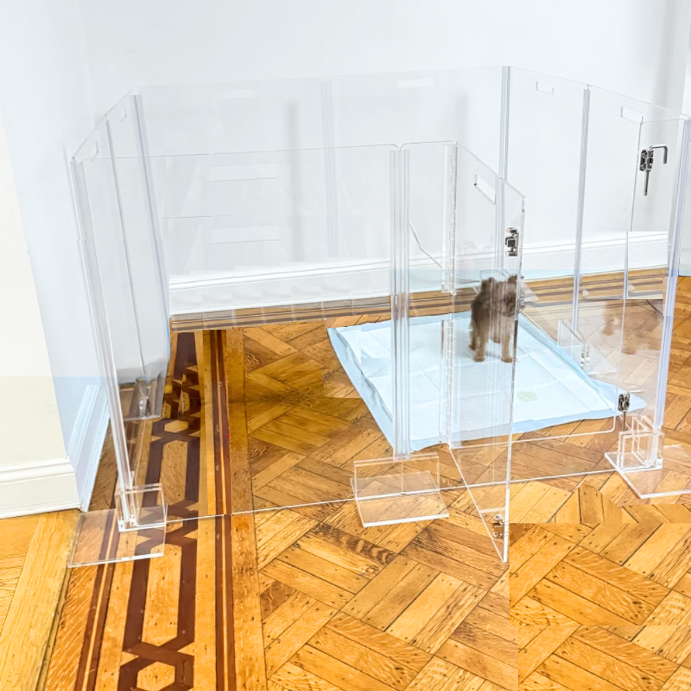 Clear Pet Playpen, 32" High with Door
