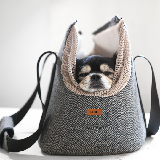 Herringbone Drawstring Pet Carrier
