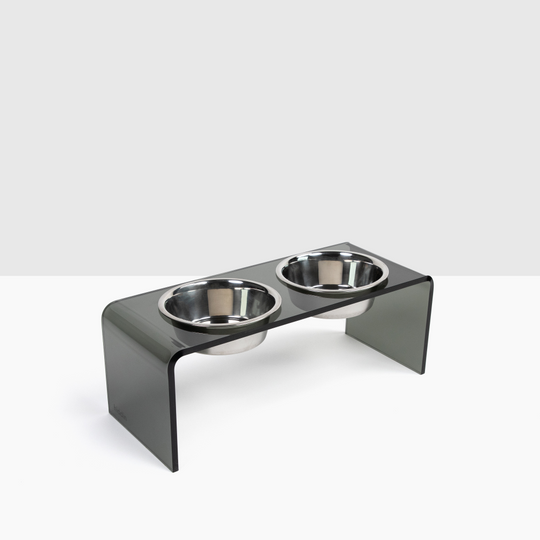 dog feeder stand with steel metal bowls