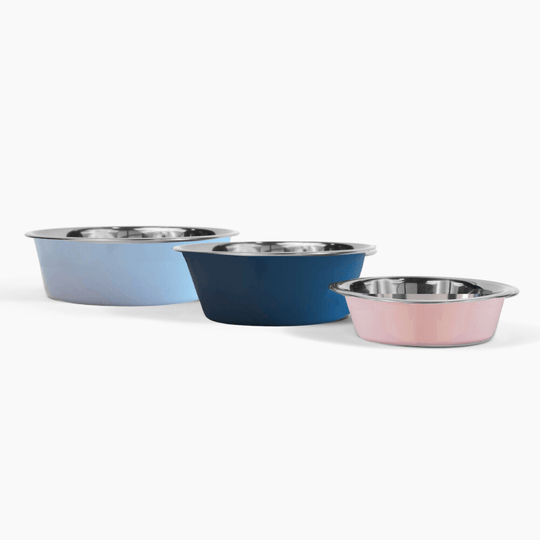 2 Tone Light Blue Metal Bowl Set