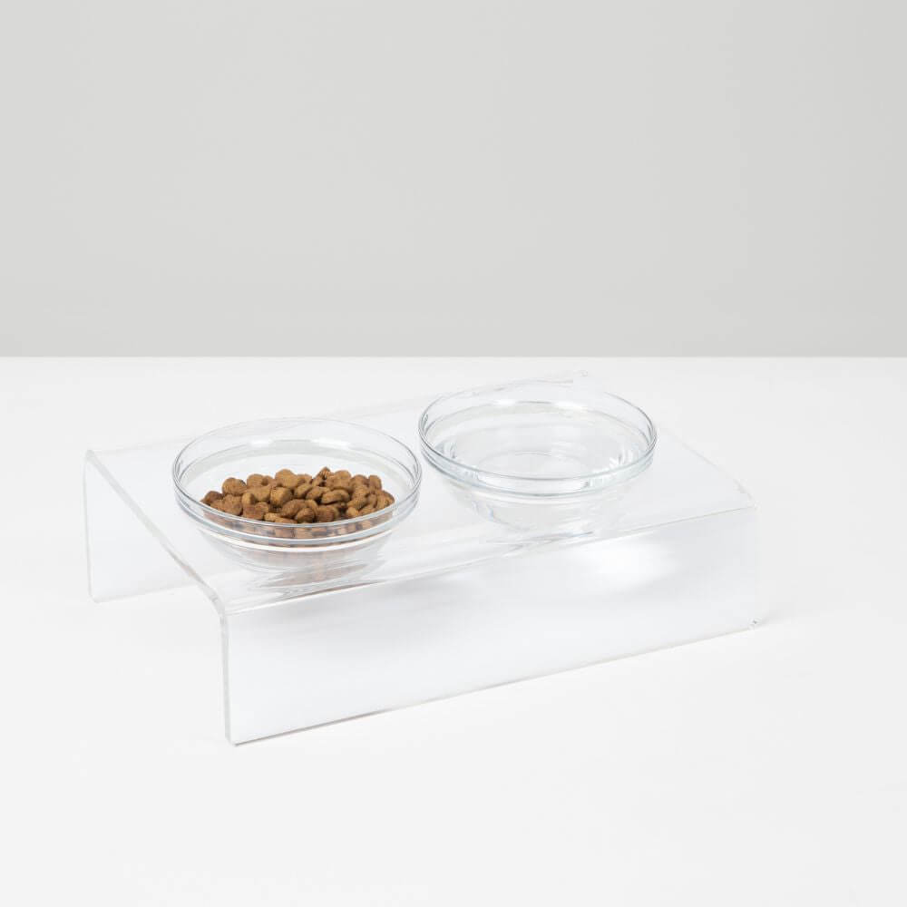 Slant Glass Bowl Feeder
