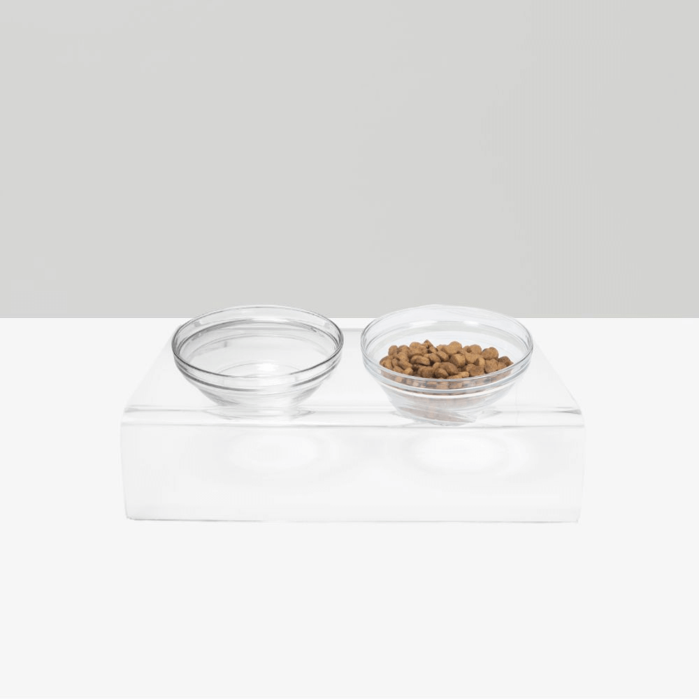 Slant Glass Bowl Feeder