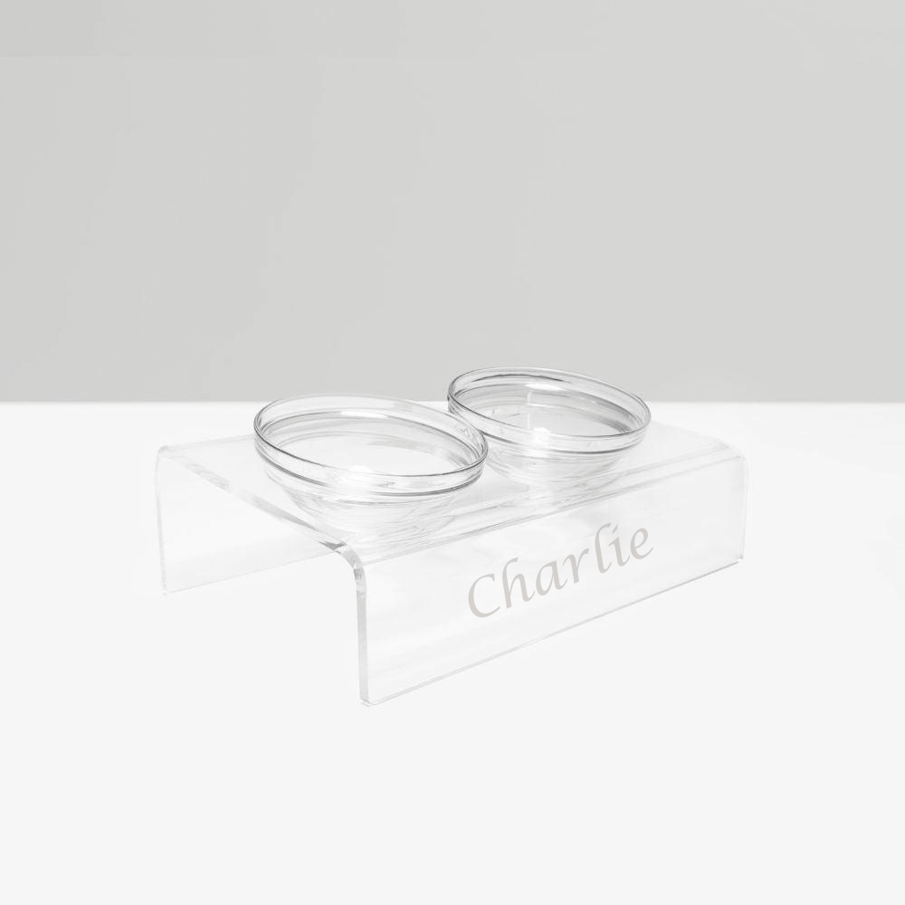 Monogram Slant Glass Bowl Feeder