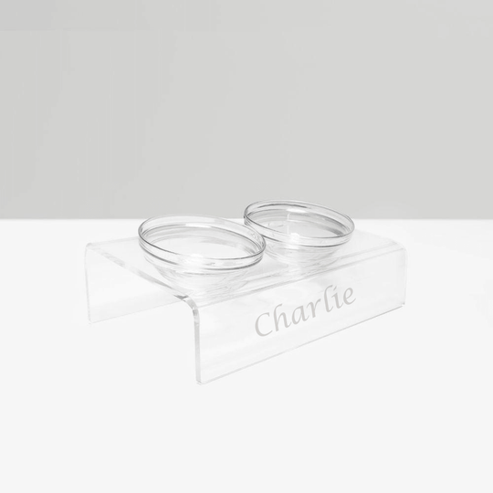 Monogram Slant Glass Bowl Feeder