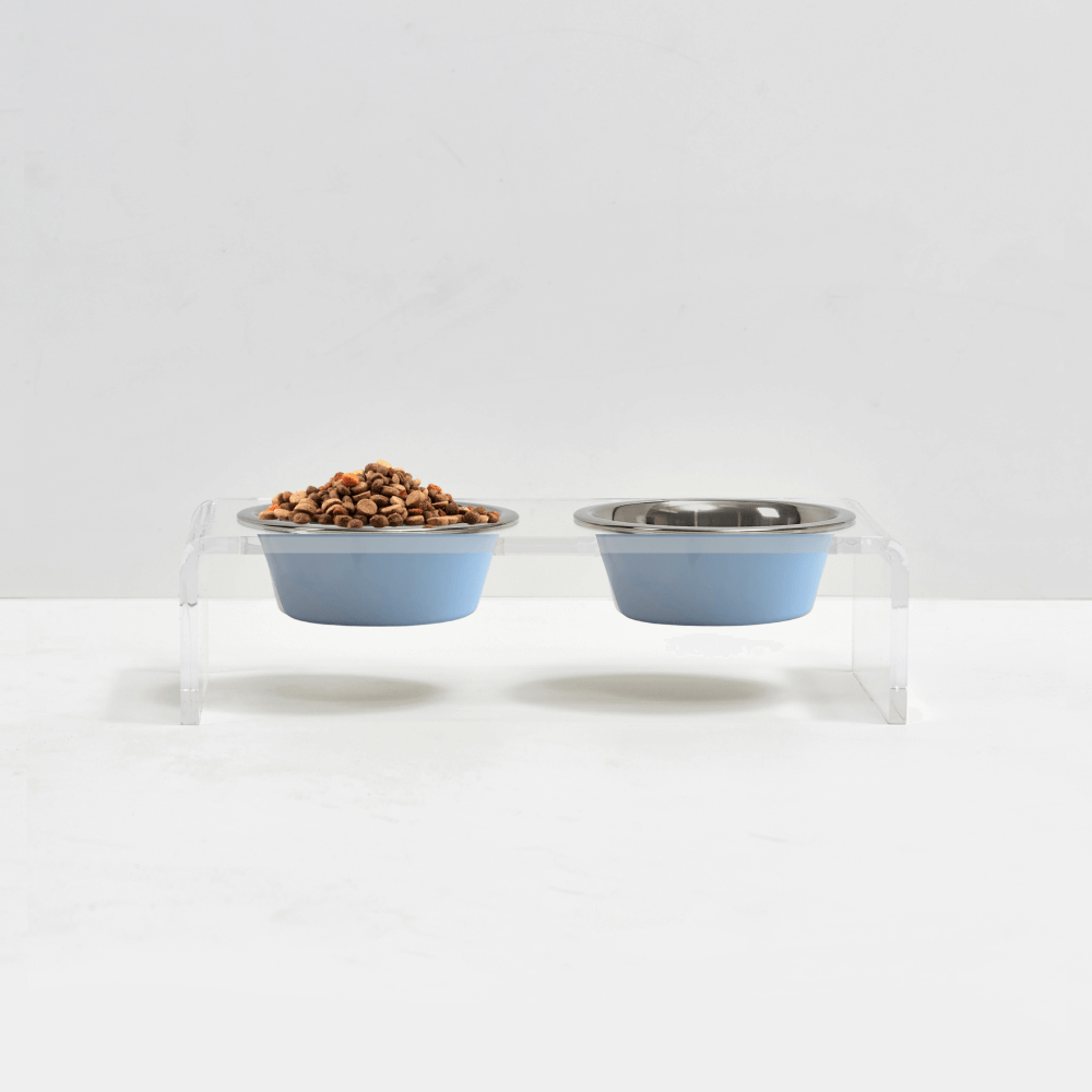 2 Tone Light Blue Metal Bowl Set