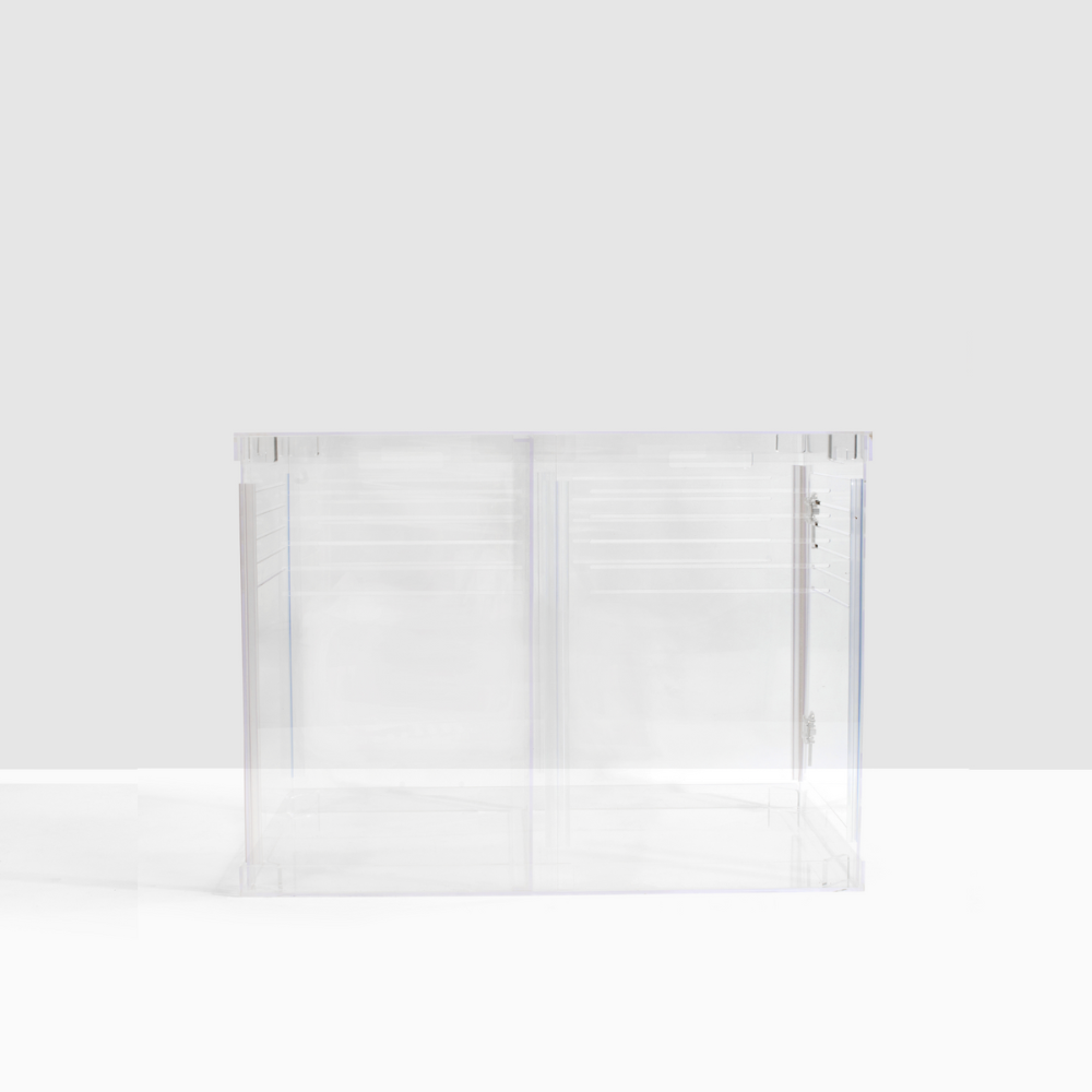 hiddin medium clear lucite dog crate