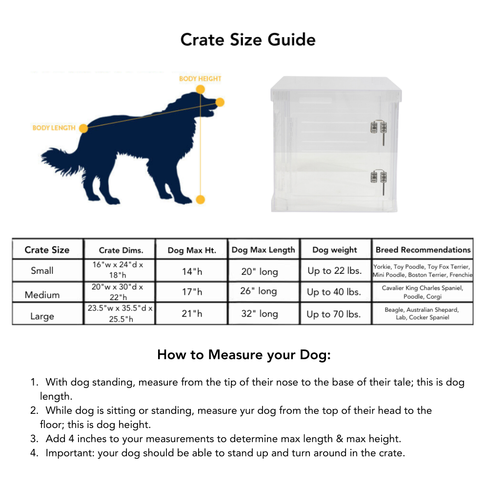 hiddin medium clear lucite dog crate