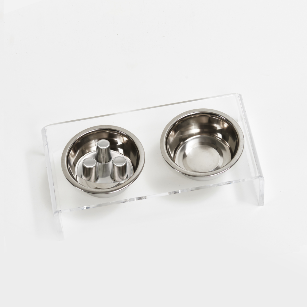 Clear Double Feeder with Slow Feed & Water Bowl | Options