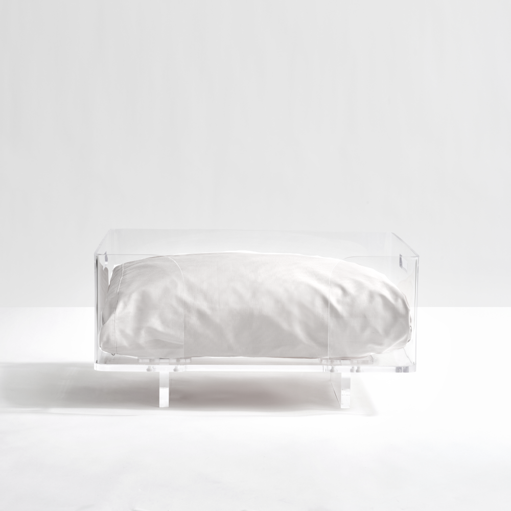 Clear acrylic top dog bed