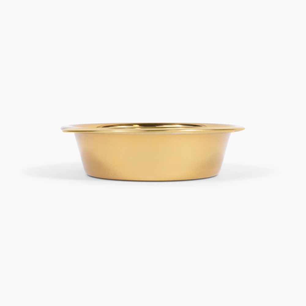 Small Clear Double Pet Bowl Feeder with Gold Bowls | Options