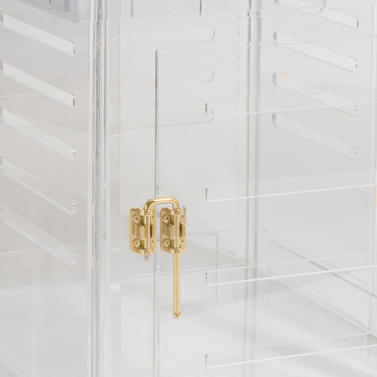 Clear Dog Crates with Gold Latch