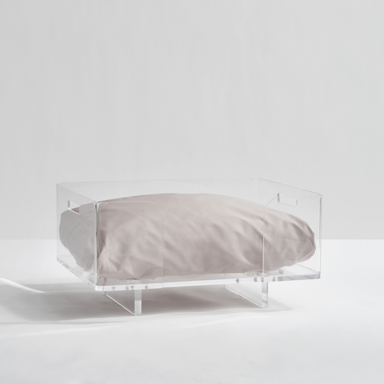 Clear Rectangular Lucite Dog Bed