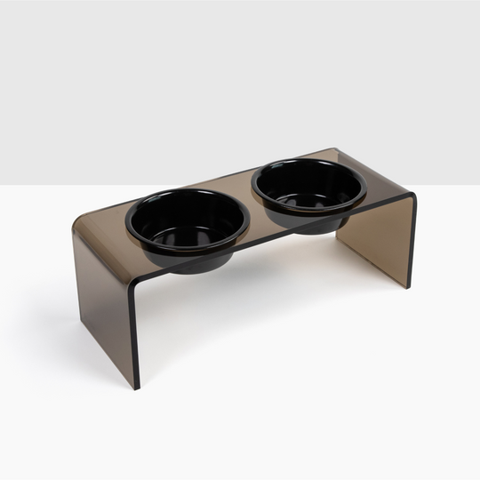 Medium Bronze Double Bowl Pet Feeder | Options