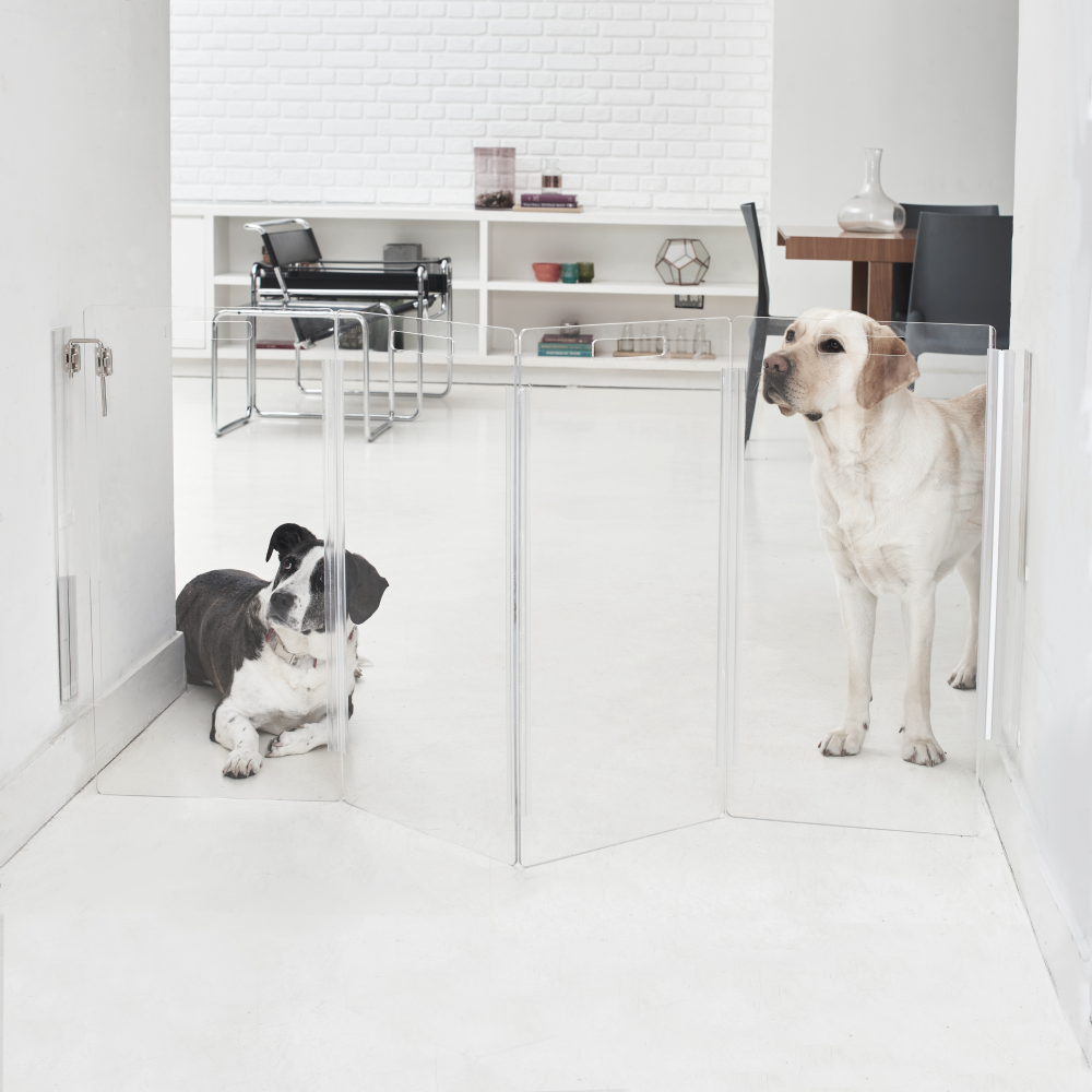 Wall Mounted Clear Pet Gate Zig Zag Options