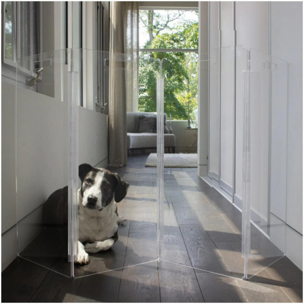 Clear Freestanding "High" Pet Gate Zig Zag | Options