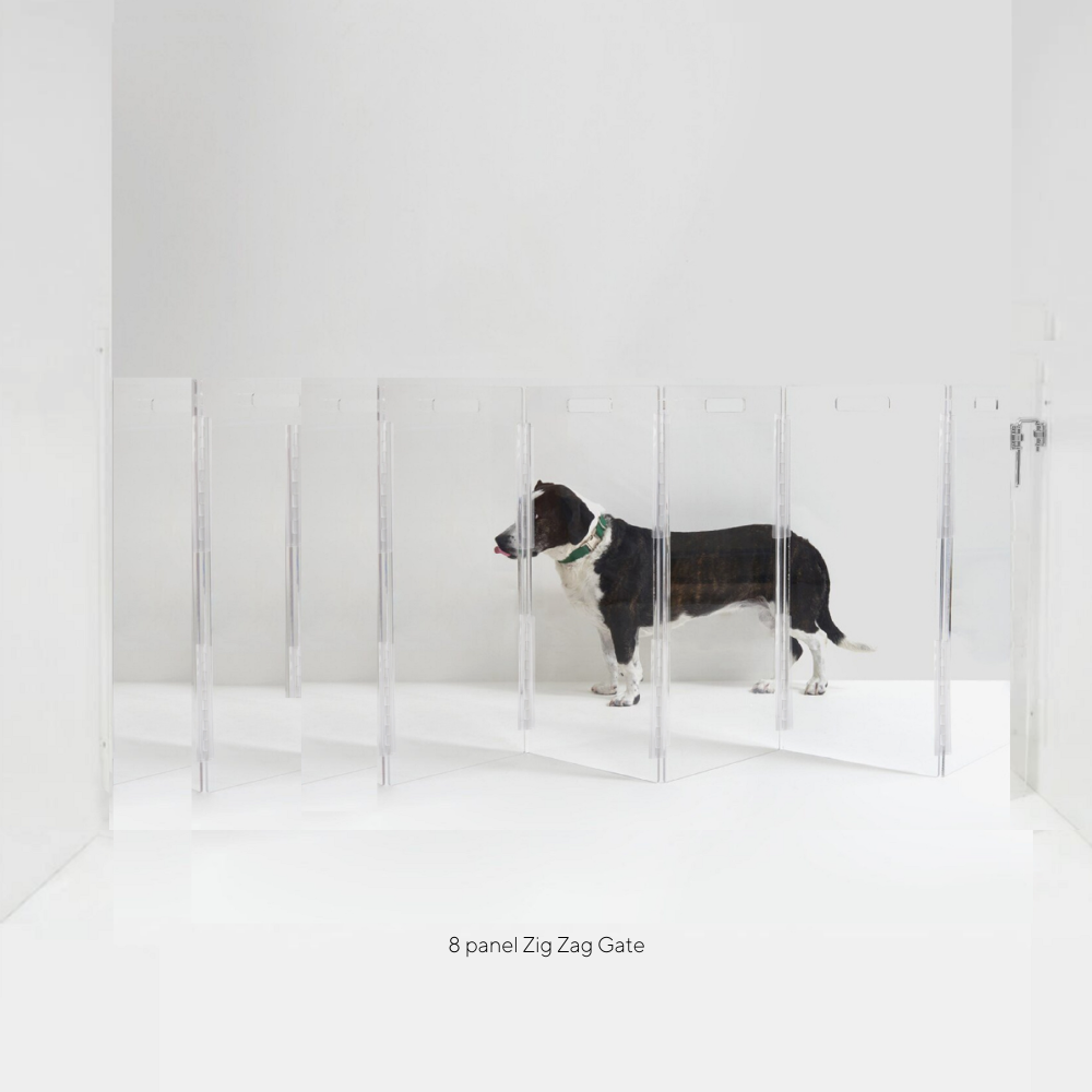 Wall Mounted Tall Clear Zig Zag Pet Gate | Options