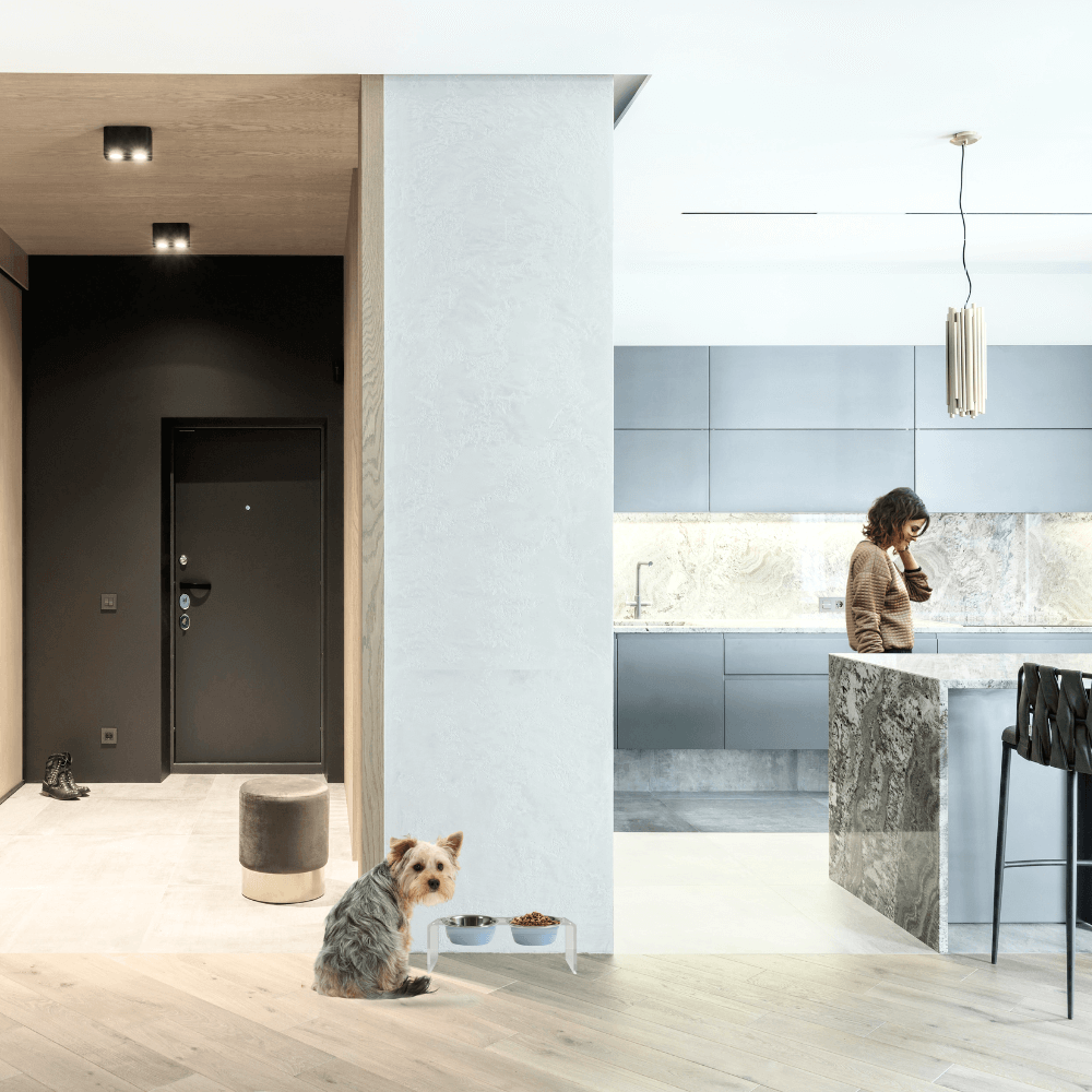 2 Tone Light Blue Metal Bowl Set