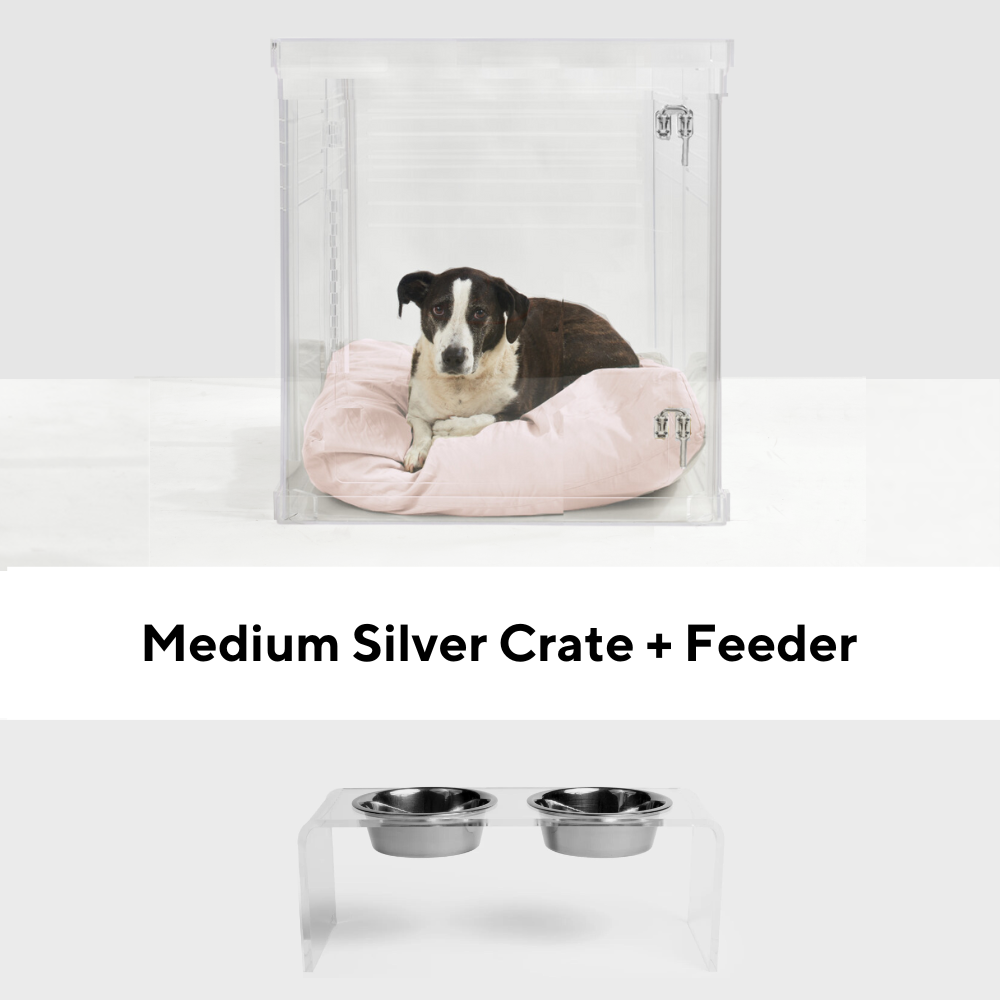 Medium Silver Crate + Feeder