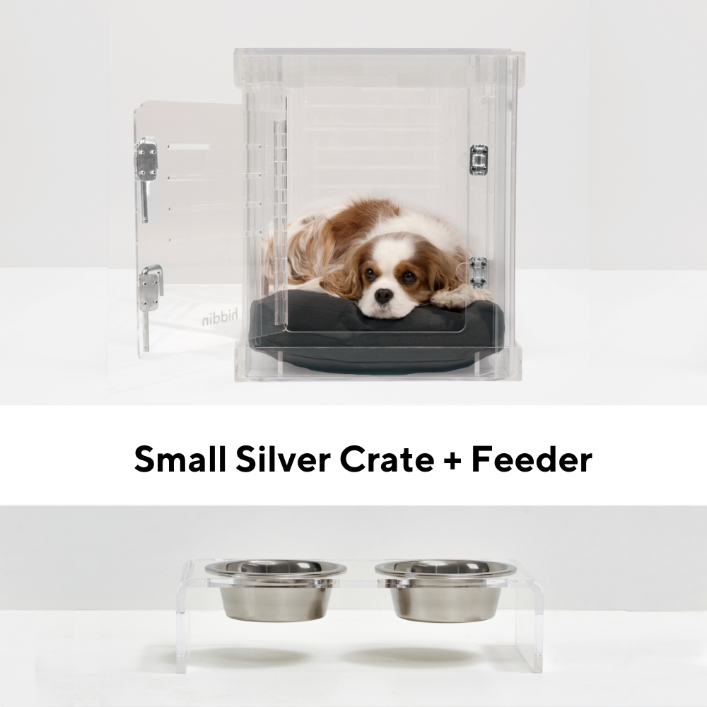 Small Silver Crate + Feeder