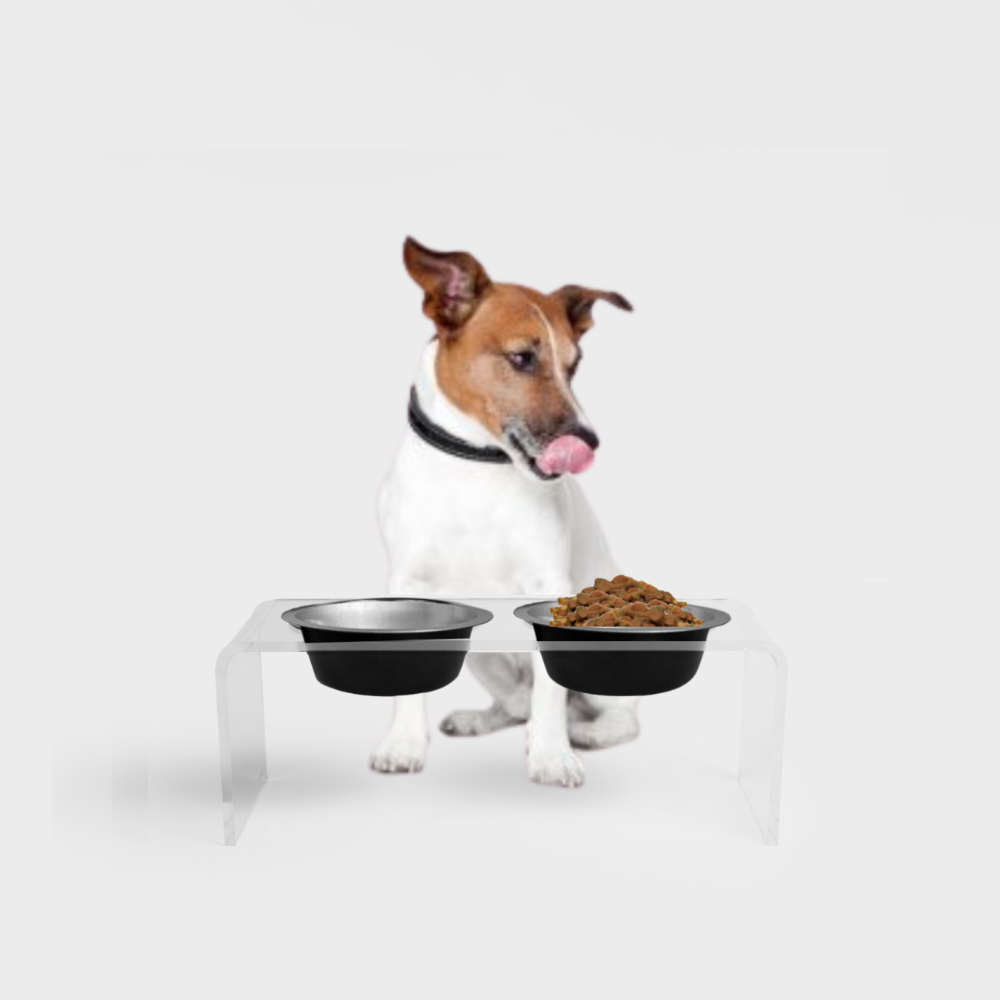 Silver Glam Dog Bowl Set