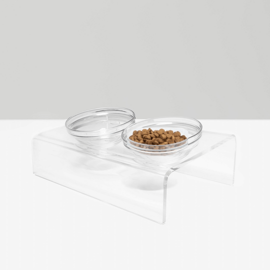 Slant Glass Bowl Feeder