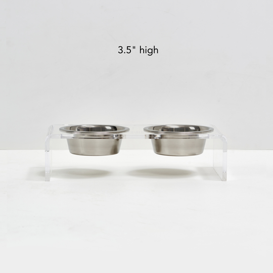 Personalized Double Feeder with Silver Bowls | Options