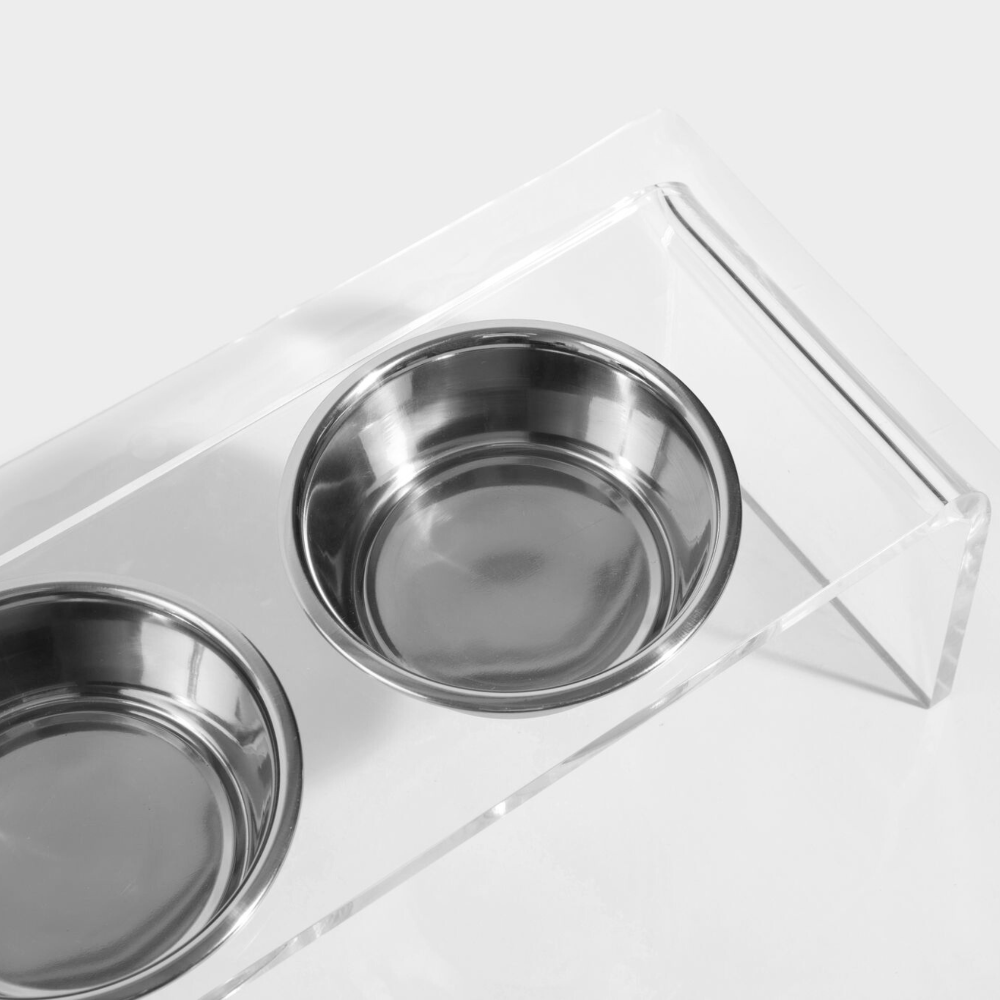 Medium Triple Dog Bowl Feeder with Silver Bowls | Options