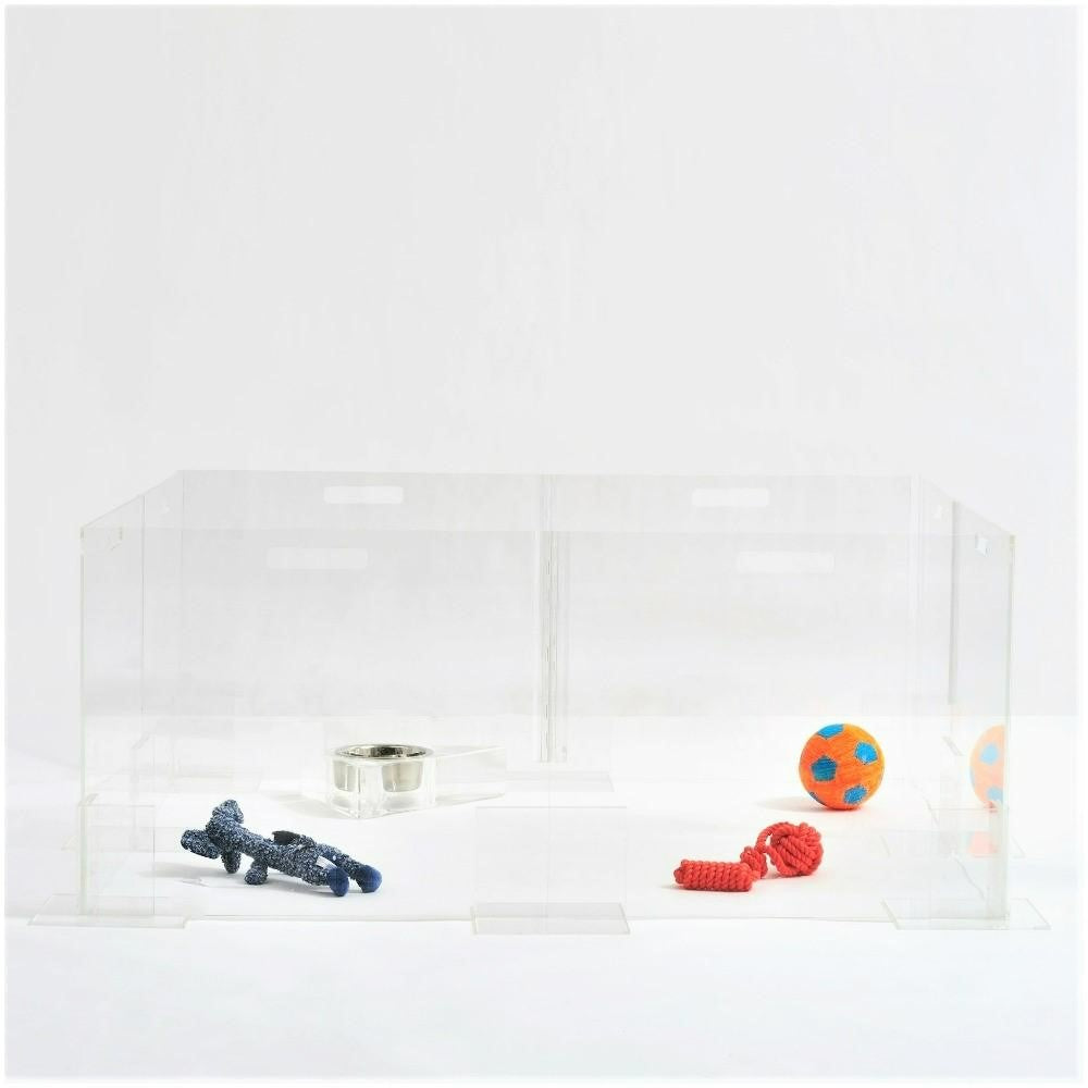 Pet Toys in Clear Pet Playpen